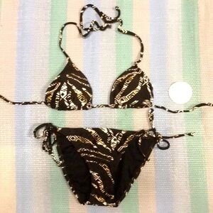 Beach Joy Size Small Triangle Side Ties Bikini Set. New With Tags